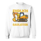 Kinder Endlich 2 Jetzt Bin Ich Der Bauleiter 2Nd Birthday Party Sweatshirt