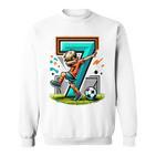 Kinder Fussball Geburtstag Junge 7 Jahre Party Motiv Sweatshirt