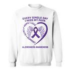 Lila Schleife Flügel Alzheimers Awareness In Memory Of Papa Sweatshirt