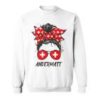 Schweizer Flagge Brille Mädchen Andermatt Sweatshirt