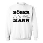 Weißes Sweatshirt für Herren, Böser Alter Mann Aufdruck, Lustiges Design