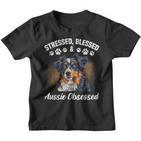 Australian Shepherd Stressed Blessed Aussie Lustig Besitzer Kinder Tshirt