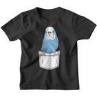 Budgie Chest Pocket Bird Pet Welli Kinder Tshirt