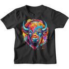 Cooles Bison-Kopf- Mit Hellen Farben Kinder Tshirt