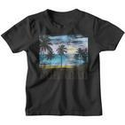 Curacao Vintage Palm Trees Surfer Caribbean Souvenir Gray Kinder Tshirt