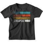 Eat Sleep Warhammers Repeat Gamer Retro Video Game Kinder Tshirt