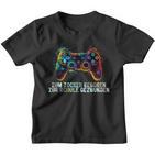 Gamer Zum Zocken Geboren Zur Schule Gezwungen Kinder Tshirt