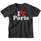 Ich Liebe Herz Paris France Kinder Tshirt