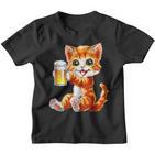 Katze Kater Trinkt Bier Zum Männertag Oderatertag Kinder Tshirt