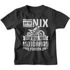 With Motorcycle Rider Der Tut Nix Der Will Nur Motorcycle Fahren Kinder Tshirt