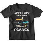 Nur Ein Junge Der Aerplanes Liebe Toddler Pilot Plane Kinder Tshirt