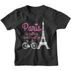 Paris France Eiffel Tower Souvenir Kinder Tshirt