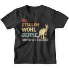 Sie Stellen Wohl Gerne Unnecessary Fragen Retro Kangaroo S Kinder Tshirt