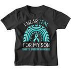 Tourette Syndrome Awareness Month Ich Trage Blaugrün Für Meinen Sohn Kinder Tshirt