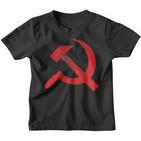 Vintage Cccp Ussr Hammer Sickle Flag Soviet Distressed Kinder Tshirt