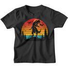 Vintage T-Rex Dinosaurier März Retro Sonnenuntergang Dinosaurier Kinder Tshirt