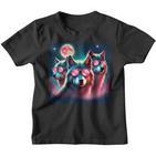 Wolf Squad Mit Rosa Sonnenbrillen Und Mond Für Wolfsliebhaber Geschenk Kinder Tshirt