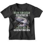 Zum Angeln Geboren Zur Schule Zwzwungen Trout Angler Kinder Tshirt