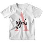 Alex Nameorname Mit Monogramm Personalisiert Rosa Kinder Tshirt