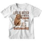 Bullmastiff-Hunderasse Das Leben Ist Besser Mit Kaffee Und Einem Kinder Tshirt