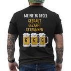 3G Regel Bier Gebraut Gezapft Grunken Black S T-Shirt mit Rückendruck