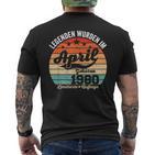 44 Geburtstag Geschenk Mann Legenden Sind Im April 1980 T-Shirt mit Rückendruck