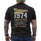 49 Jahre Oldtimer 1974 Vintage 49Th Birthday Black T-Shirt mit Rückendruck