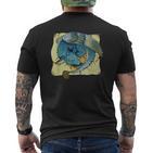 Abstrakte Kunst Fischen Themen Kurzärmliges Herren-T-Kurzärmliges Herren-T-Shirt in Schwarz, Kreatives Angler Tee