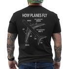 Aeroplane Aviator  Pilot T-Shirt mit Rückendruck