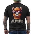 Alpapa Alpaka Lamaatertagsgeschenk Papa Spruchatertag T-Shirt mit Rückendruck