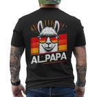 Alpapaatertag Papa Alpaka Retrointage Deutschland Flagge T-Shirt mit Rückendruck