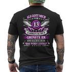 Als Gott Michor 13 Jahren Schuf Grinste Er 13Th Birthday T-Shirt mit Rückendruck