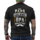 Als Papa Liebt Als Opa Vergöttert German Language T-Shirt mit Rückendruck