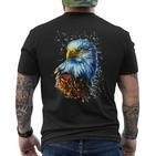 Amerikanischer Adler Handgemalter Adler T-Shirt mit Rückendruck