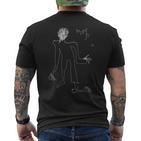 Backprint Figur Moderne Kunst Abstrakte Kunst T-Shirt mit Rückendruck