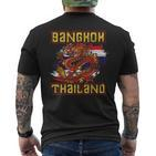 Bangkok Dragon Thai Food Thai Flag T-Shirt mit Rückendruck