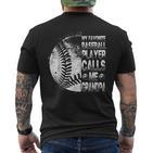 Baseball- Mein Lieblingsspieler Nennt Mich Opa Papa T-Shirt mit Rückendruck