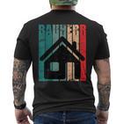 Bauherr Hausbau Eigenheim Vintage Slogan Immobilie T-Shirt mit Rückendruck