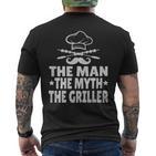 Bbq Der Mann Der Mythos Der Griller Lustiger Papaatertag T-Shirt mit Rückendruck