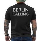 Berlin Calling Kurzärmliges Herren-T-Kurzärmliges Herren-T-Shirt für Herren mit Schwarzem Aufdruck, Modisches Design