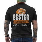 Bester Katzenpapa Aller Zeit T-Shirt mit Rückendruck