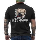 Bester Mops Papa Aller Zeitenintage T-Shirt mit Rückendruck