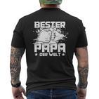 Bester Papa Der Welt Fist Greeting T-Shirt mit Rückendruck