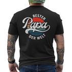 “Bester Papa Der Welt” Retrointage Saying Father's Day T-Shirt mit Rückendruck