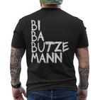 Biba Butzemann Schwarzes Kurzärmliges Herren-T-Kurzärmliges Herren-T-Shirt, Graffiti-Schrift Design