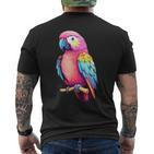Bird Colourful Parrot Blue T-Shirt mit Rückendruck