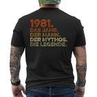 Birthday Vintage 1981 Man Myth Legend T-Shirt mit Rückendruck