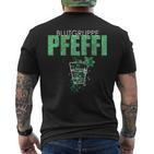 Blutgruppe Pfeffi Peppermint Liqueur T-Shirt mit Rückendruck