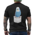Budgie Chest Pocket Bird Pet Welli T-Shirt mit Rückendruck