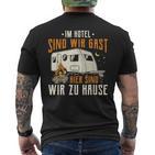 Caravan & Camper Hier Sind Wir Zu Hause T-Shirt mit Rückendruck